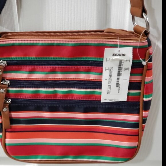 Laura Scott Colorful Striped Crossbody Bag – 3 Zipper Pockets, Adjustable Strap - Picture 14 of 14